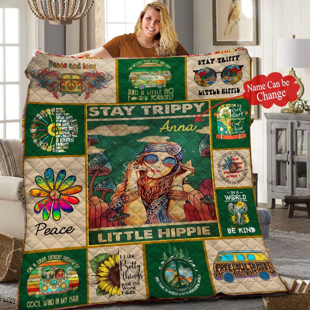 Hippie Personalized Quilt Blanket HHH090602NH