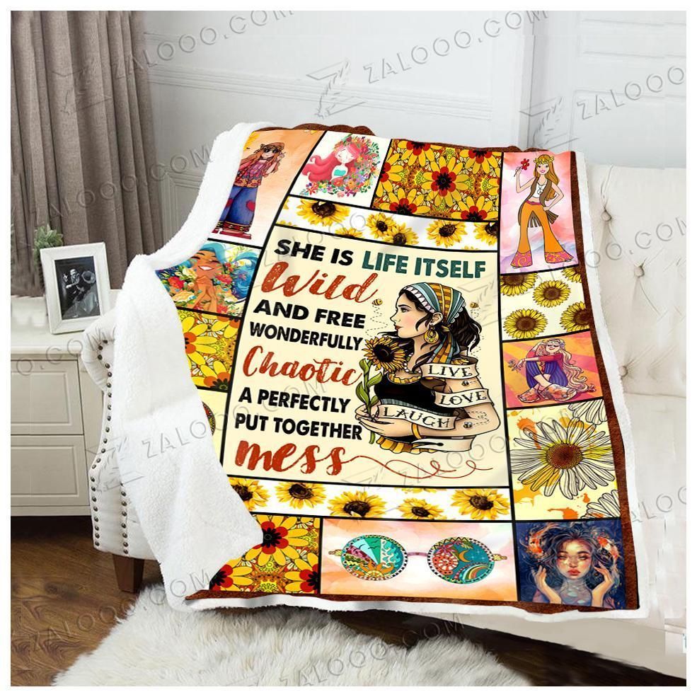 Hippie – She Is Life Fleece Blanket