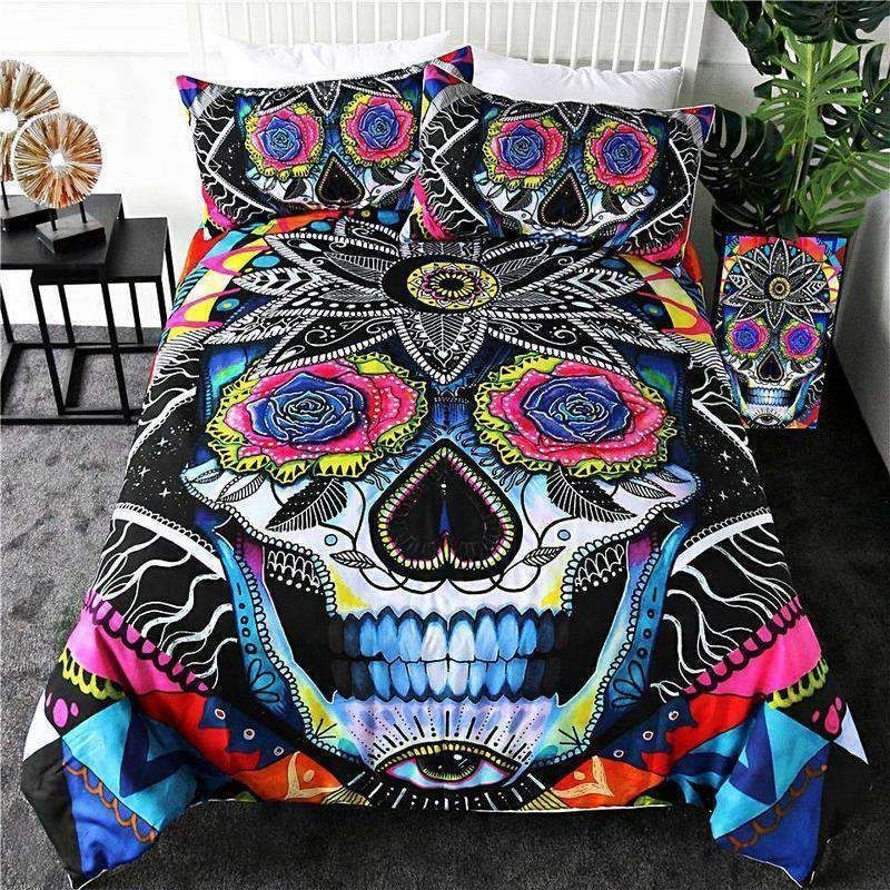 Hippie Skull Bedding Set