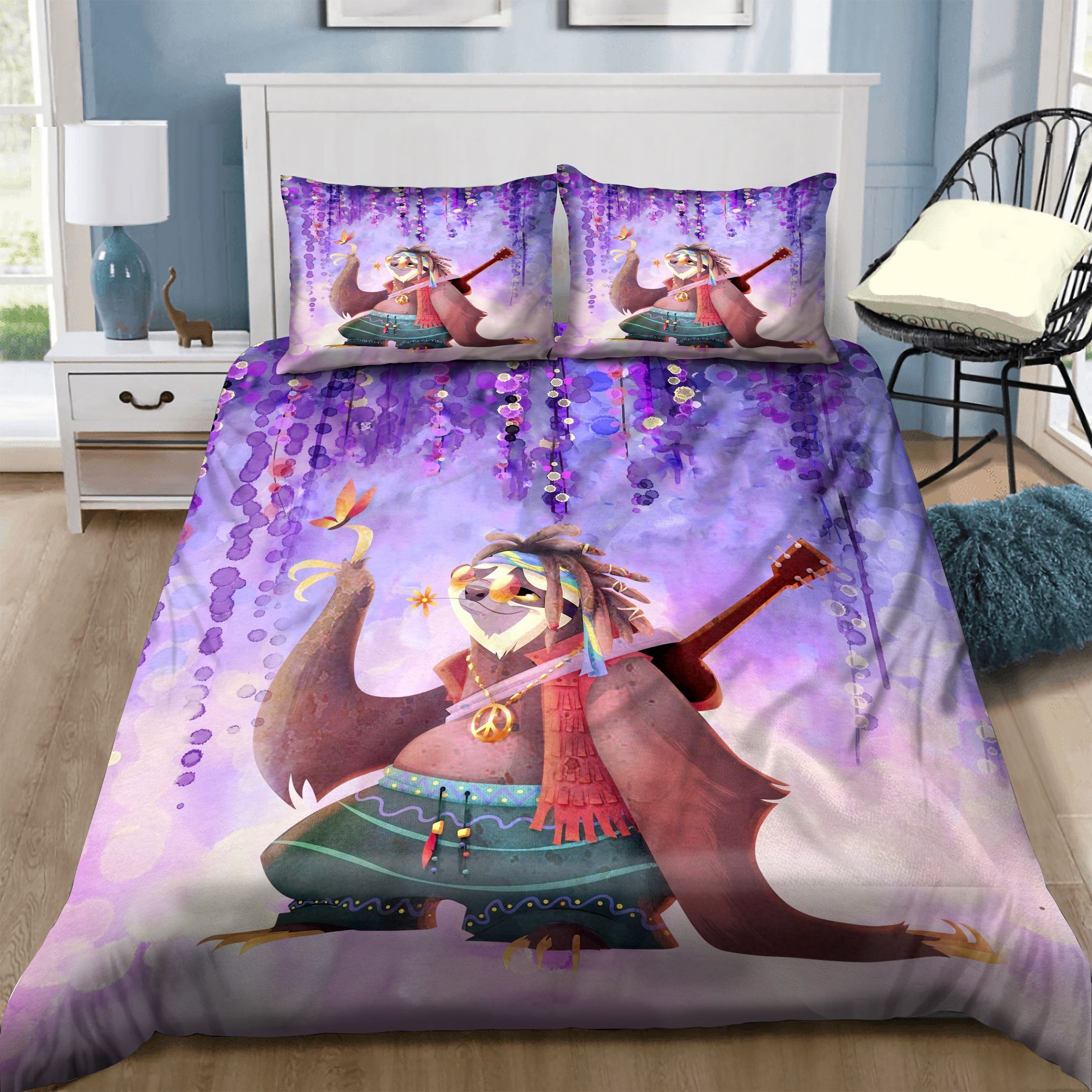 Hippie Sloth Bedding Set