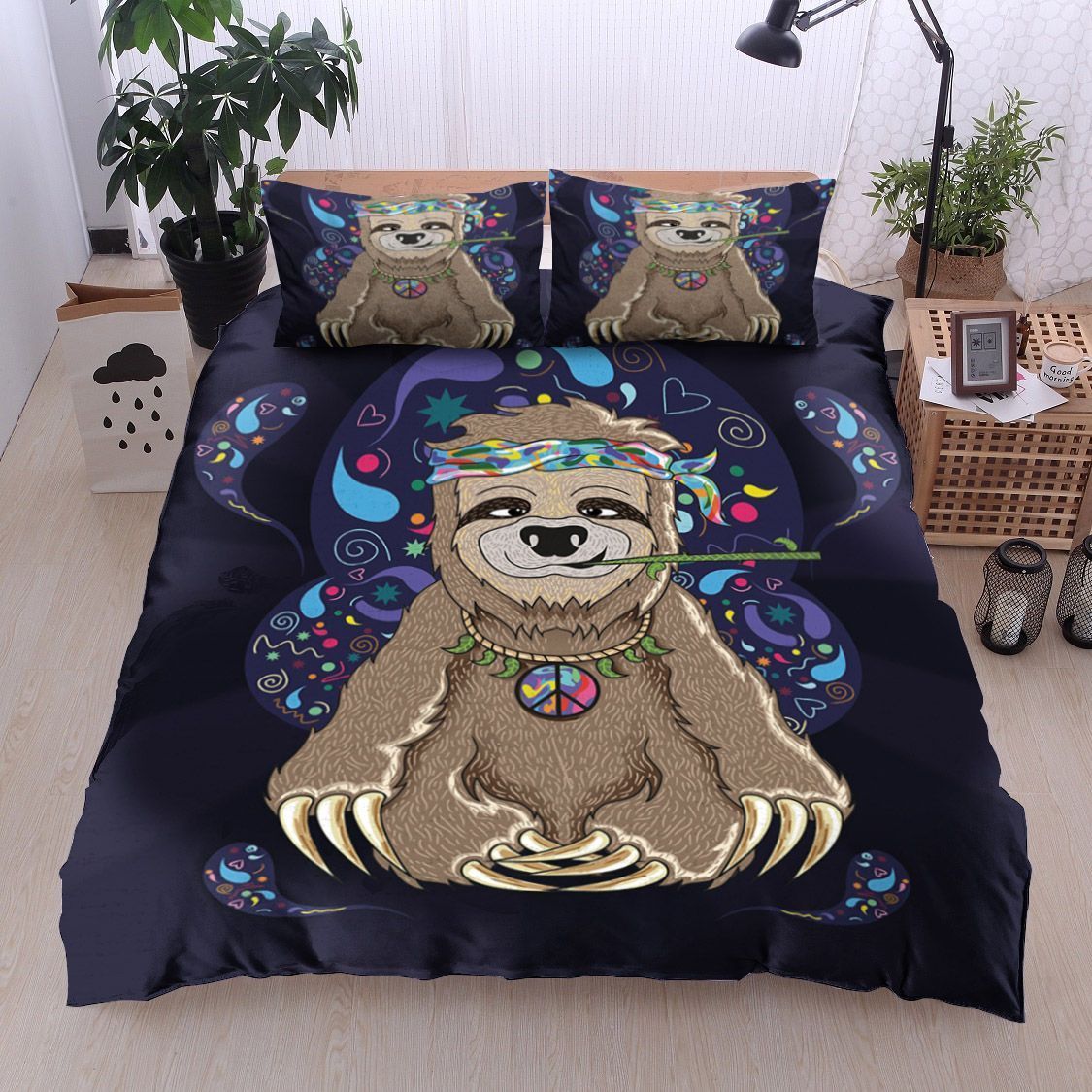 Hippie Sloth Bedding Set