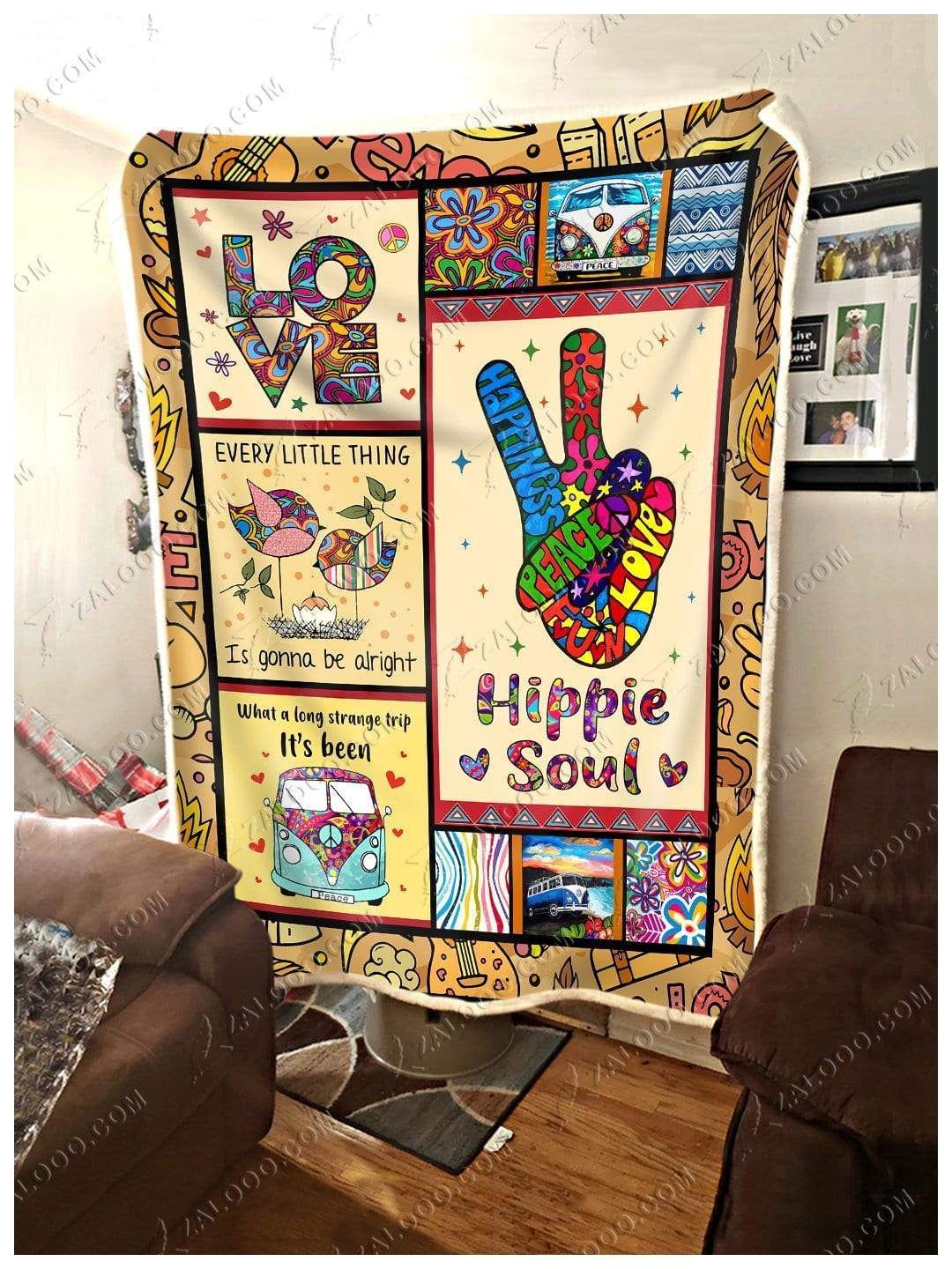 Hippie Soul Sherpa Fleece Blanket