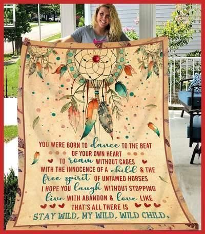 Hippie Stay Wild My Wild Wild Child Sherpa Fleece Blanket