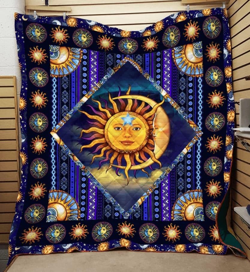 Hippie Sun And Moon Child Quilt Blanket Dhc04011945Dd