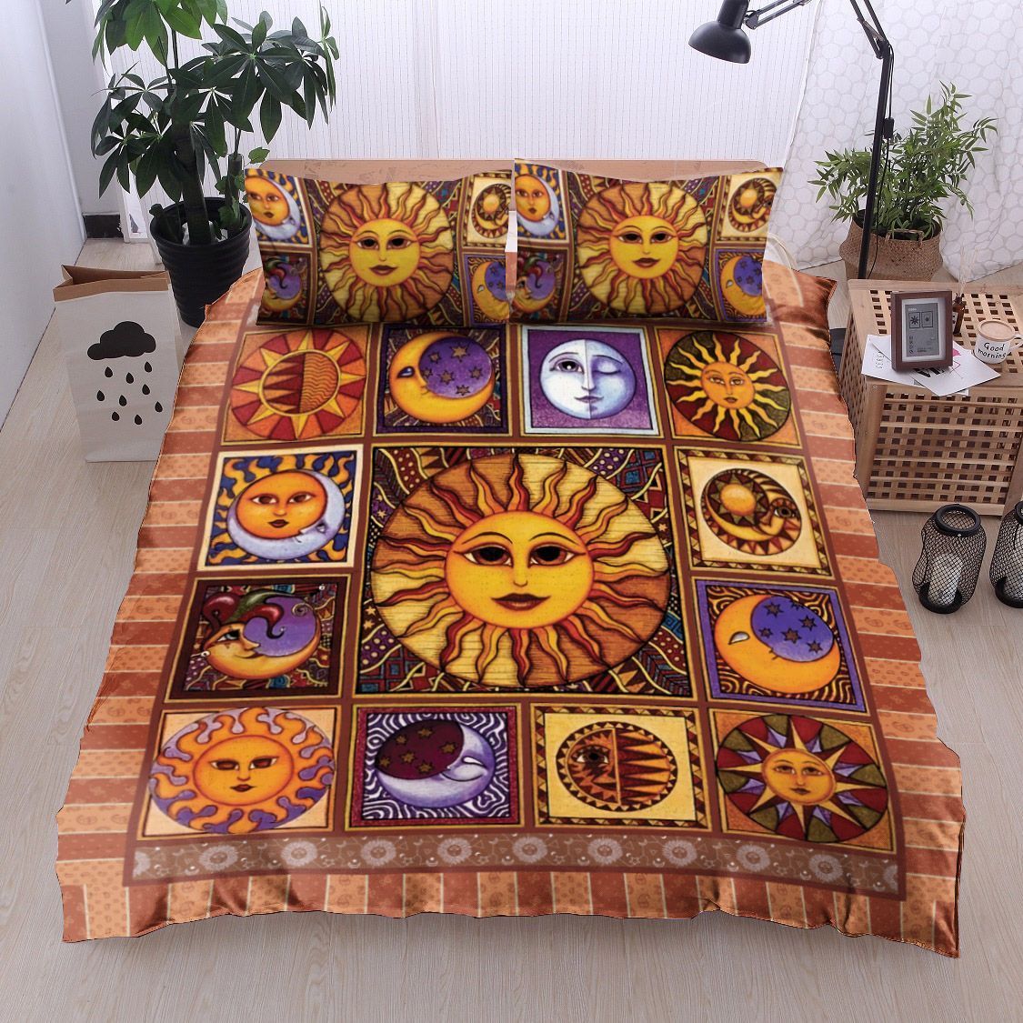 Hippie Sun And Moon Bedding Set