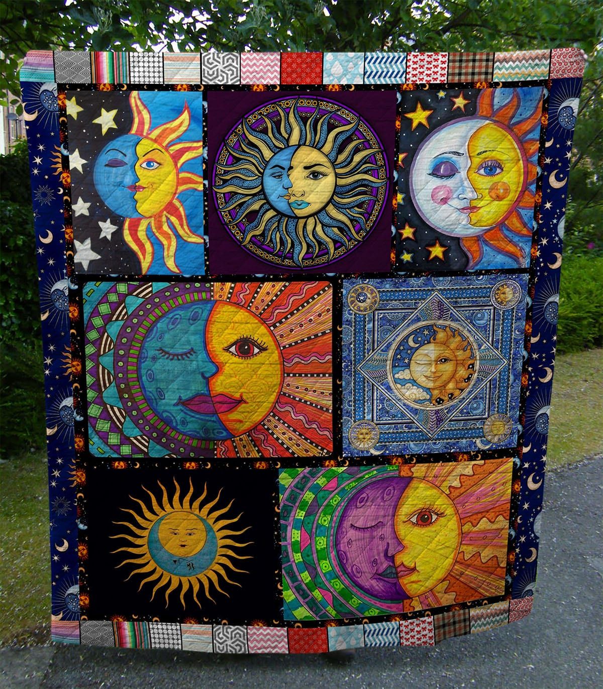 Hippie Sun And Moon Quilt Blanket DHC020120759TD