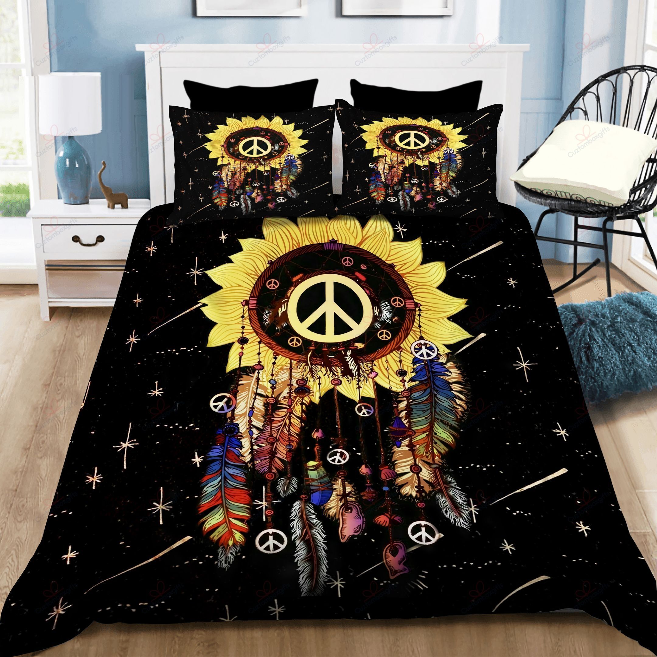 Hippie Sunflower Dreamcatcher Bedding Set