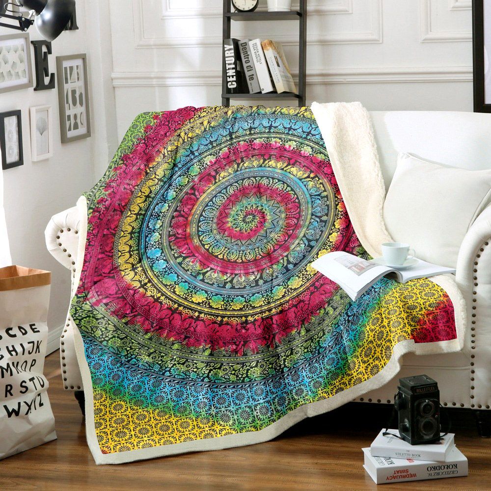 Hippie Tie Dye Sherpa Fleece Blanket