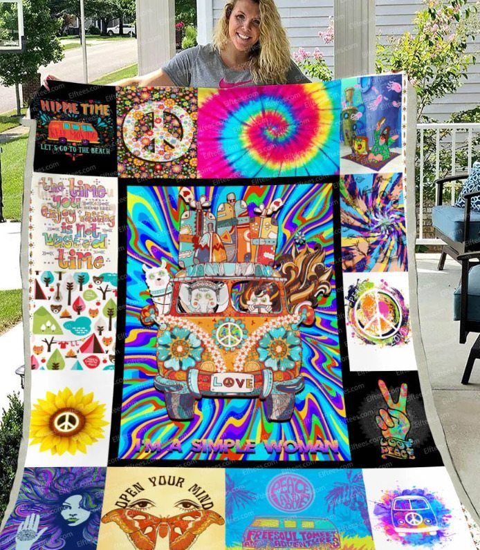 Hippie Time Sherpa Fleece Blanket
