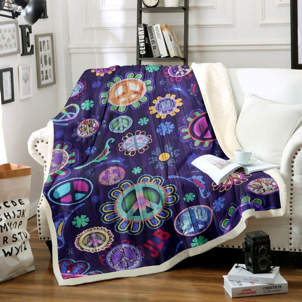 Hippie Sherpa Fleece Blanket