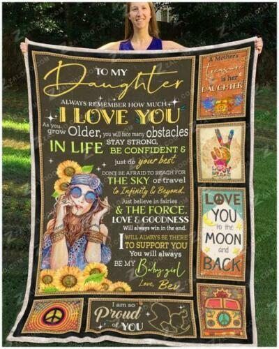 Hippie – To My Daughter Sherpa Fleece Blanket