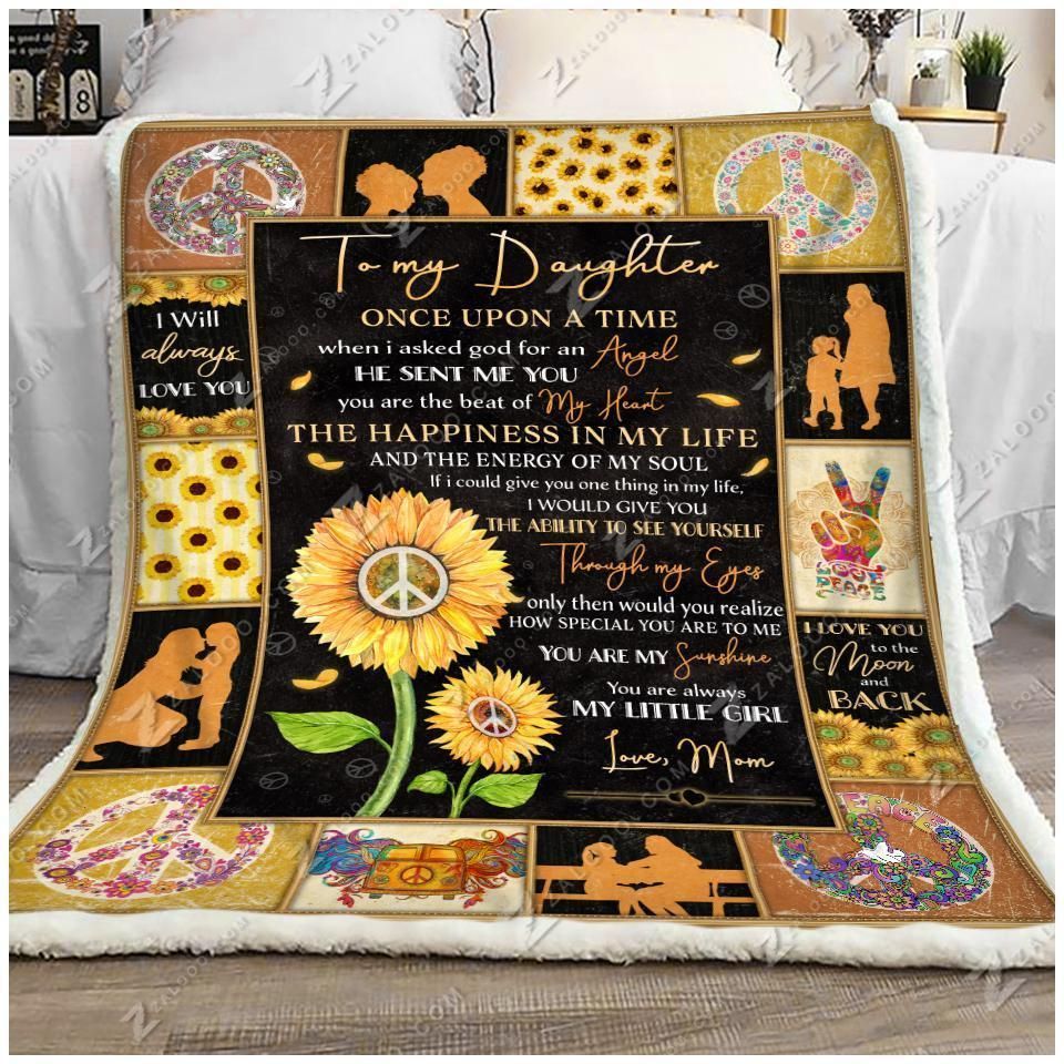 Hippie To My Daughter Sherpa Fleece Blanket