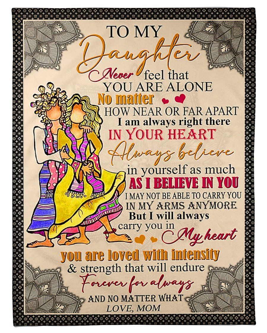 Hippie To My Daughter Fleece Blanket Carry You In My Heart Fleece Blanket