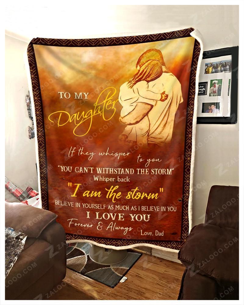 Hippie To My Daughter I Love You Love Dad Sherpa Fleece Blanket