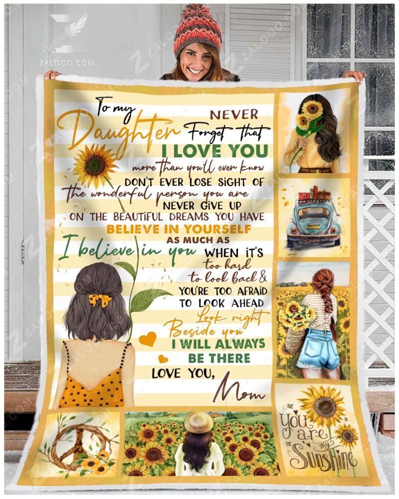 Hippie To My Daughter I Will Always Be There Love Mom Sherpa Fleece Blanket