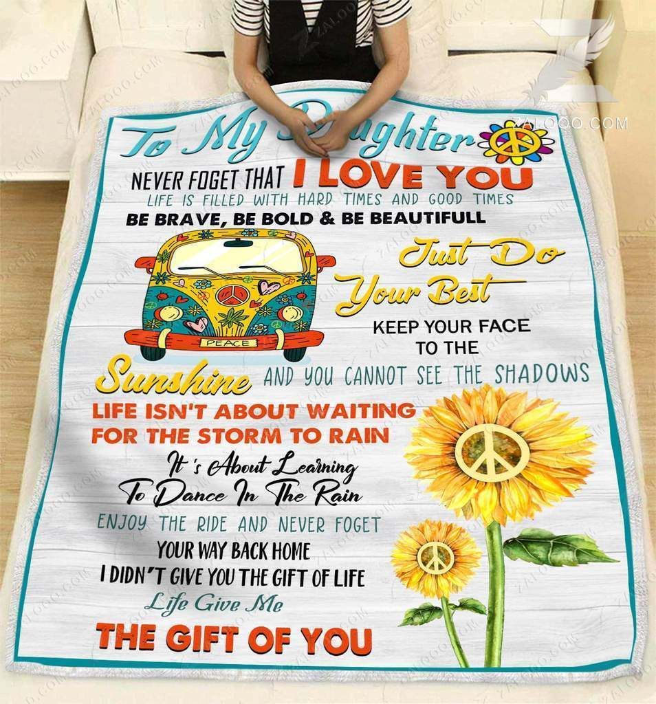 Hippie – To My Daughter – Just Do Your Best Fleece Blanket
