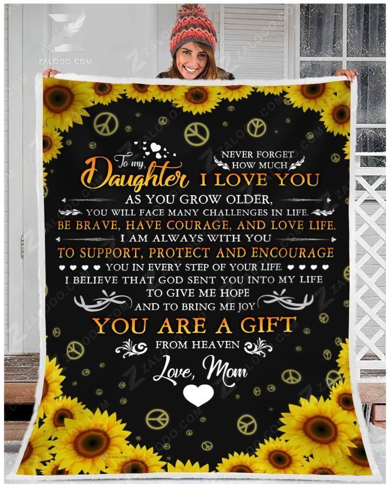Hippie To My Daughter Never Forget Sherpa Fleece Blanket