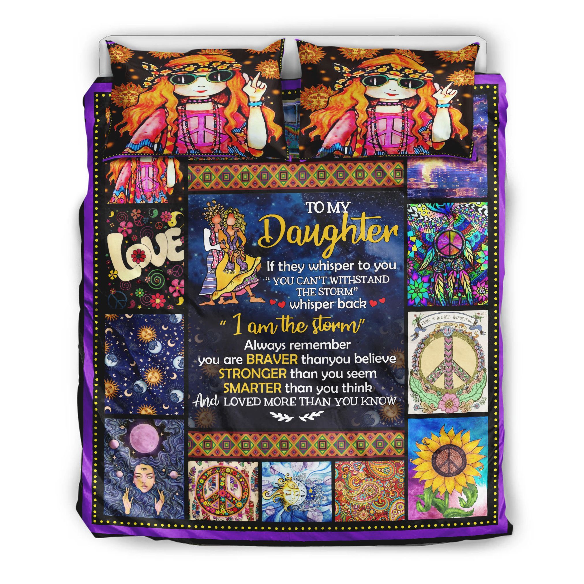 Hippie To My Daughter Bedding Set