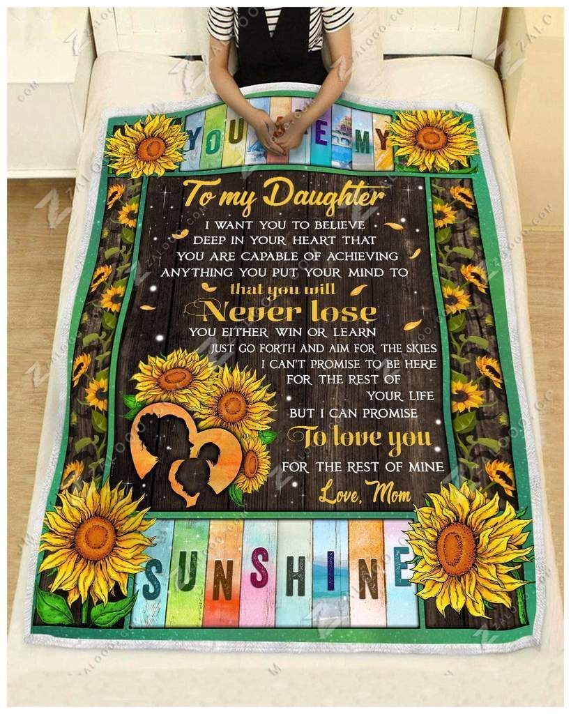 Hippie To My Daughter You Are My Sunshine Sherpa Fleece Blanket
