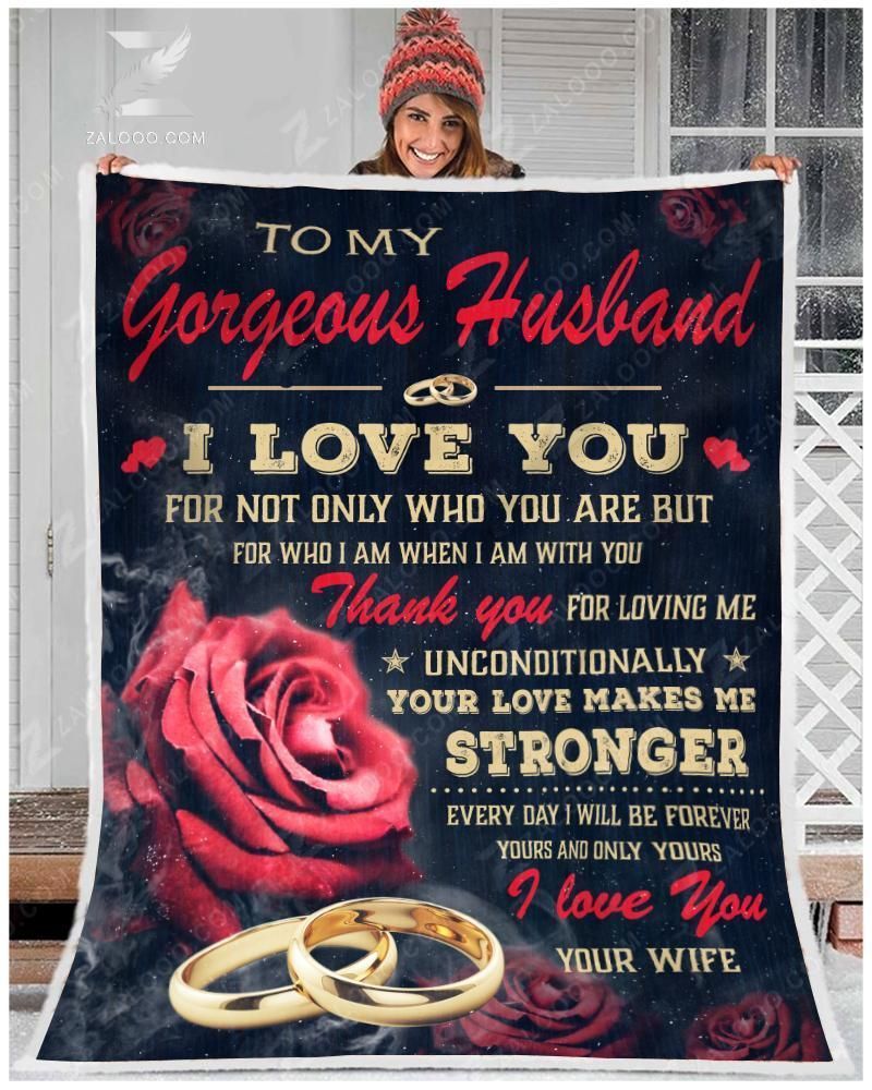 Hippie To My Gorgeous Husband I Love You Sherpa Fleece Blanket