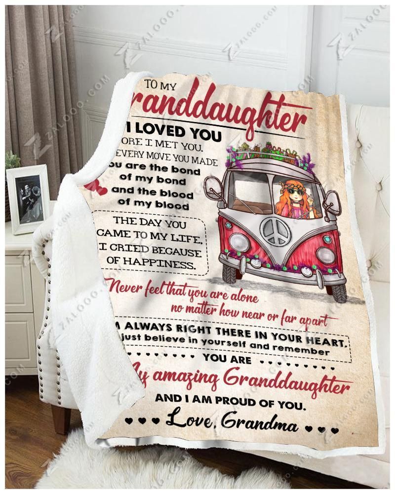 Hippie – To My Granddaughter – I Am Proud Of You Fleece Blanket