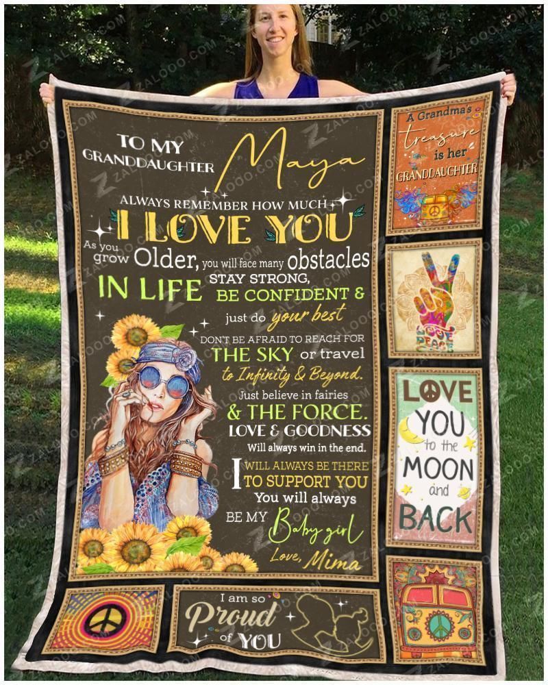 Hippie To My Granddaughter Maya Sherpa Fleece Blanket