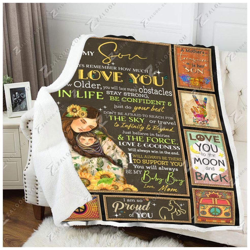 Hippie – To My Son – Be My Baby Boy Fleece Blanket