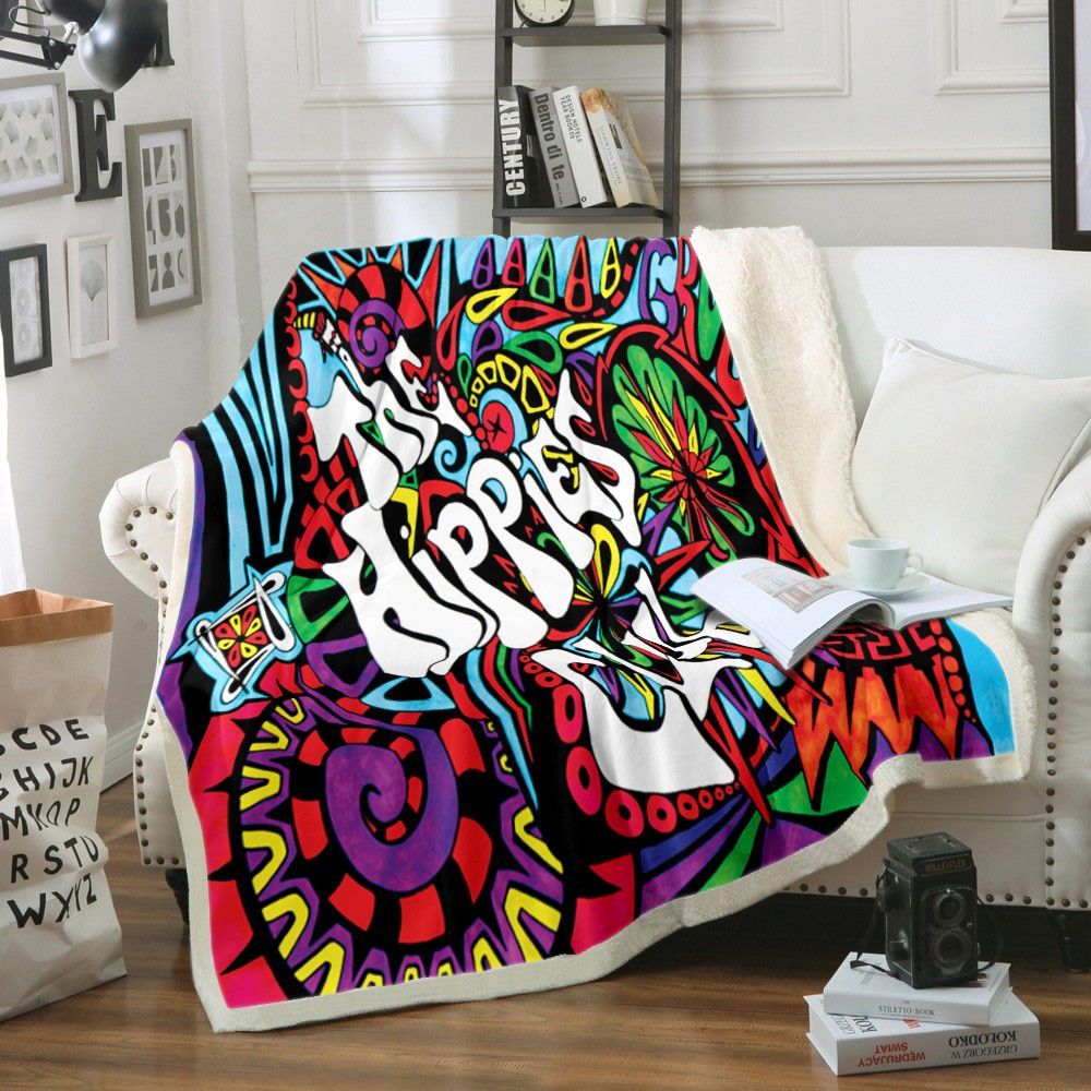 Hippie Sherpa Fleece Blanket
