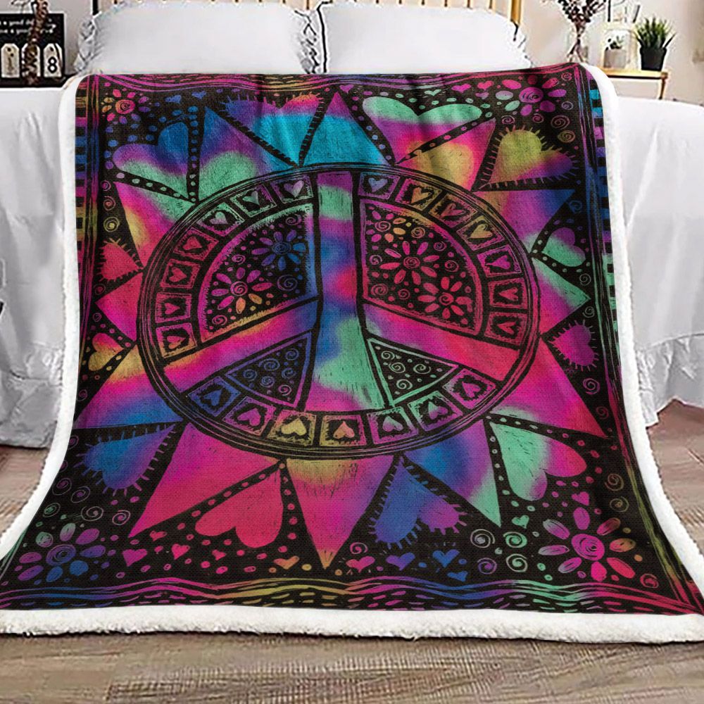 Hippie Sherpa Fleece Blanket