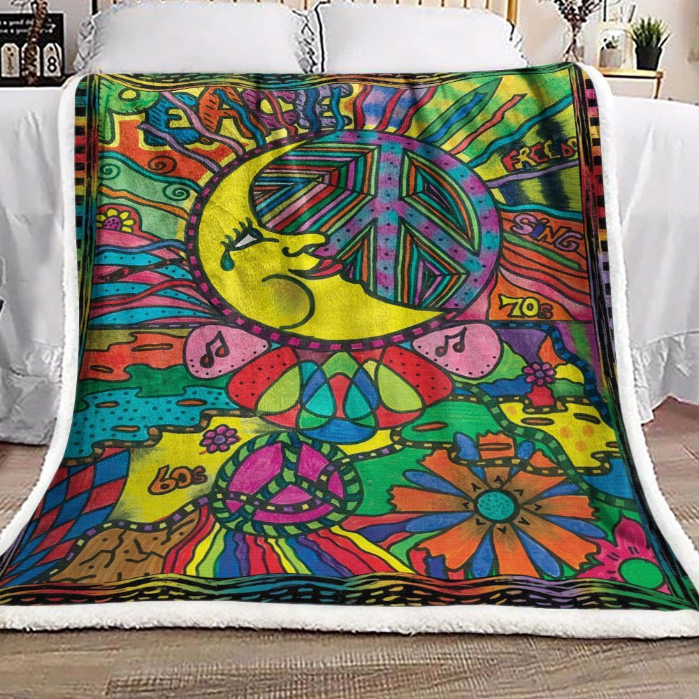 Hippie Sherpa Fleece Blanket