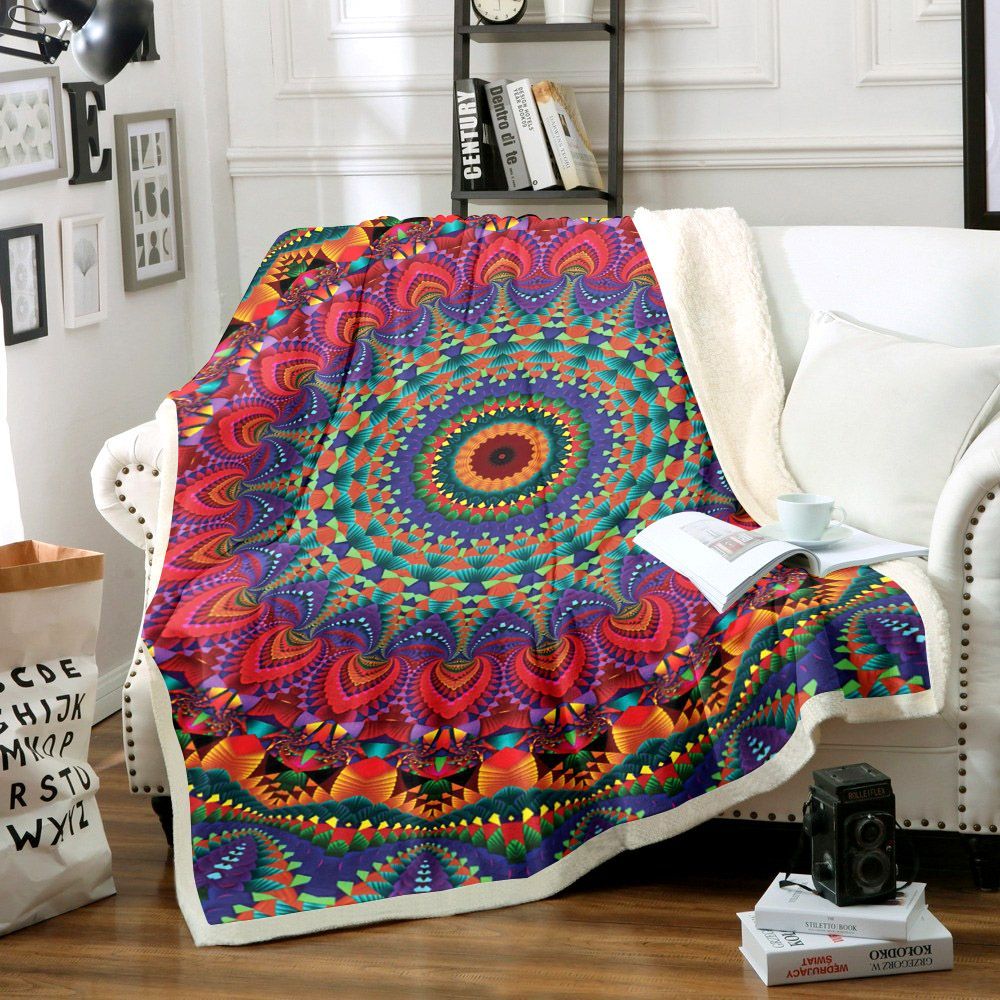 Hippie Sherpa Fleece Blanket