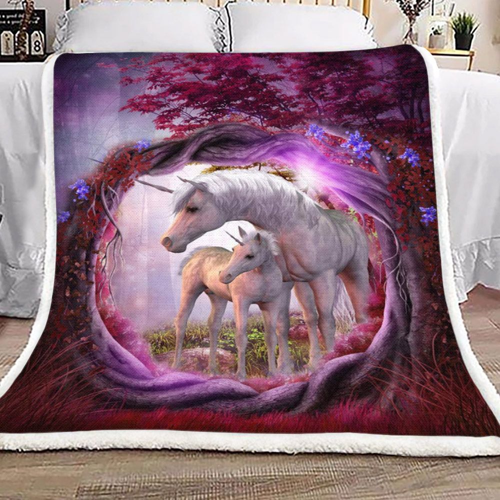 Hippie Unicorn Sherpa Fleece Blanket