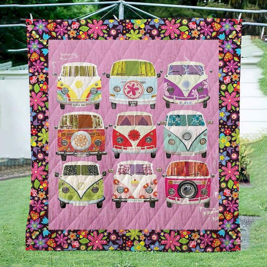 Hippie Van CLD270662 Quilt Blanket