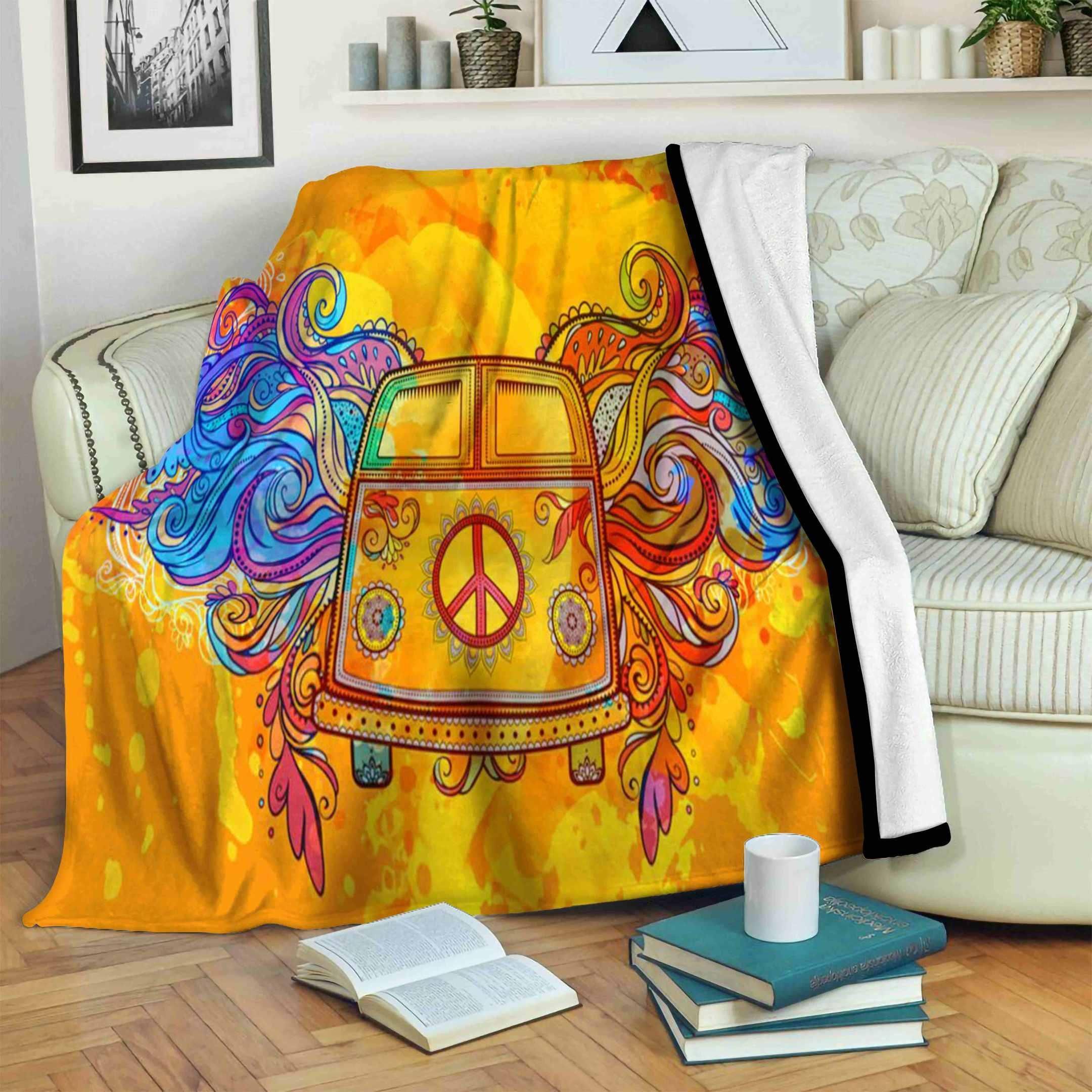 Hippie Van Sherpa Fleece Blanket