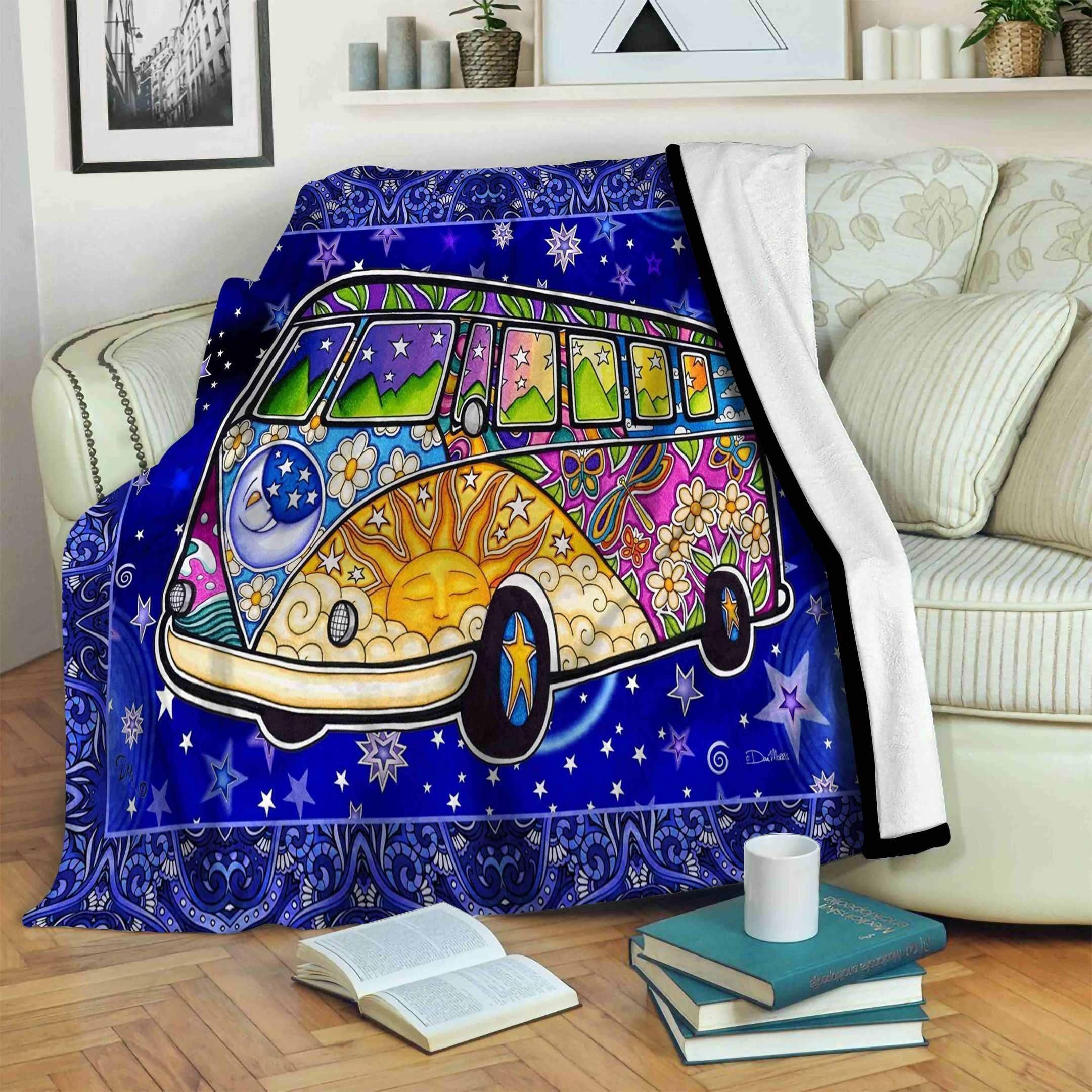 Hippie Van Sherpa Fleece Blanket