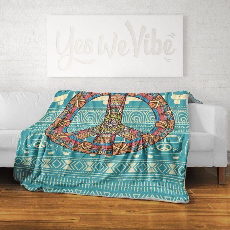 Hippie Van Peace Sherpa Fleece Blanket
