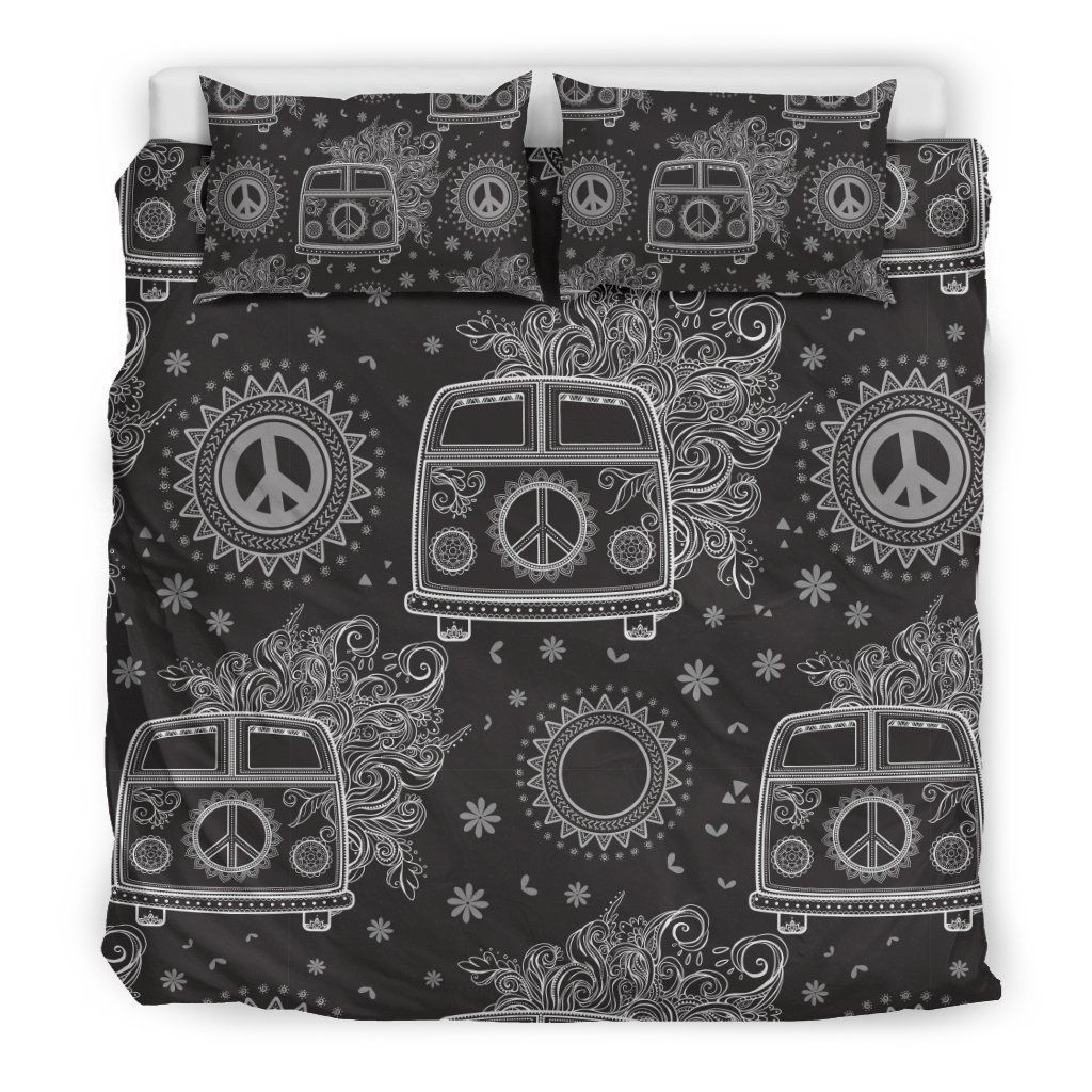 Hippie Van Peace Sign Bedding Set