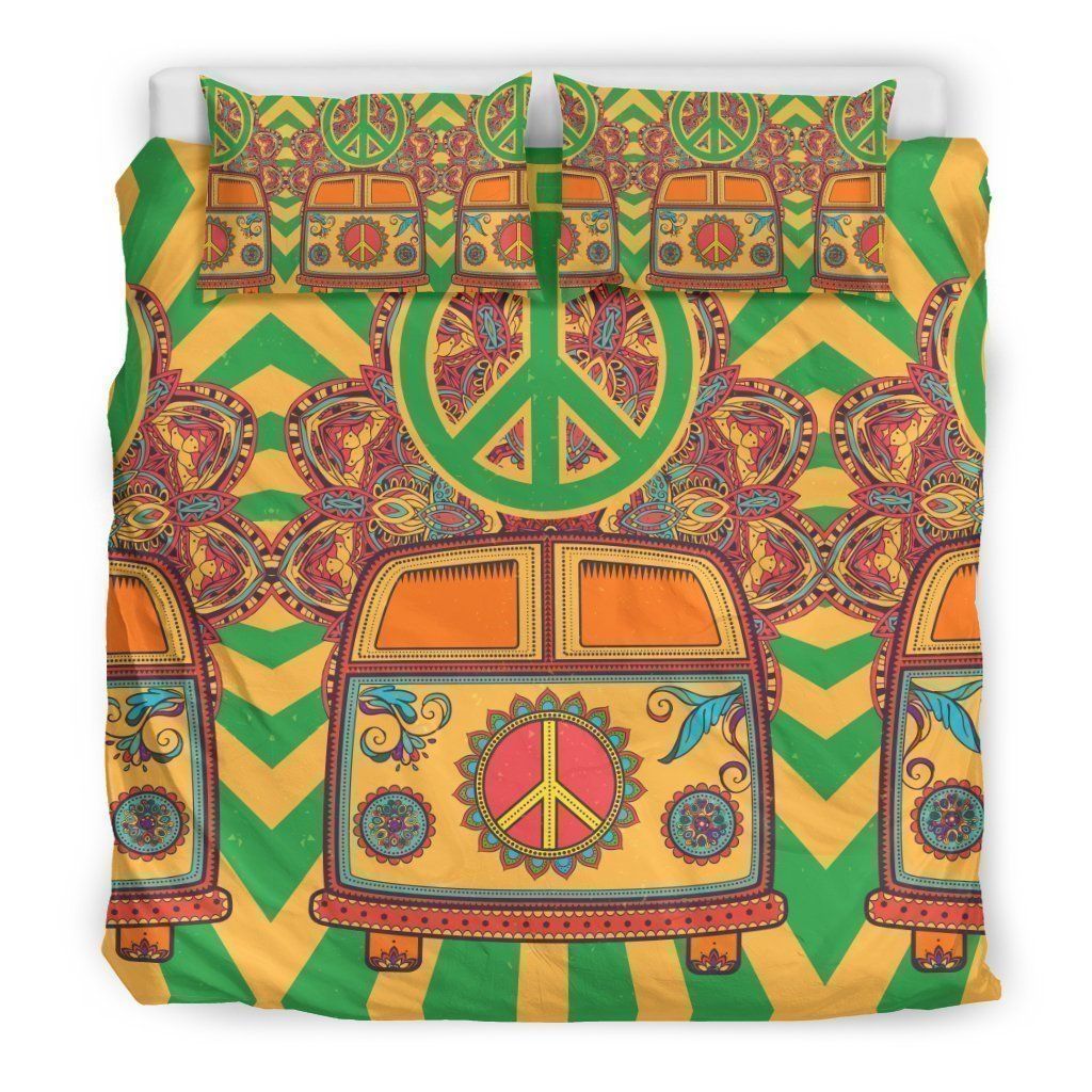 Hippie Van Peace Sign Bedding Set