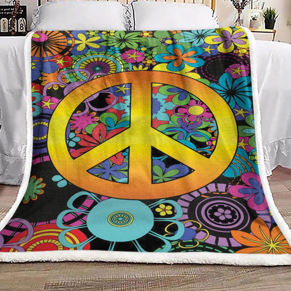 Hippie Sherpa Fleece Blanket