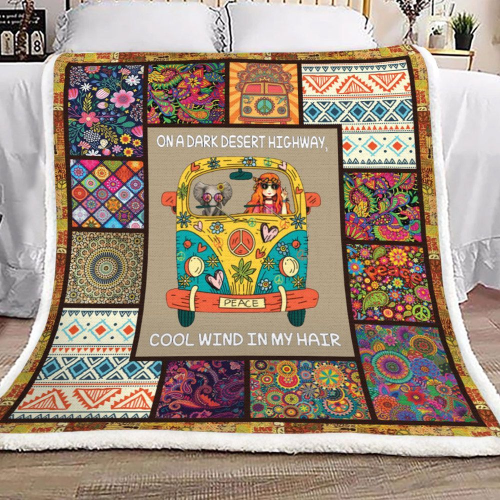 Hippie Sherpa Fleece Blanket