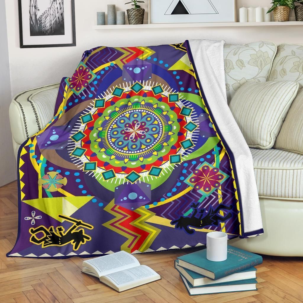 Hippie Vivid Huichol Sherpa Fleece Blanket