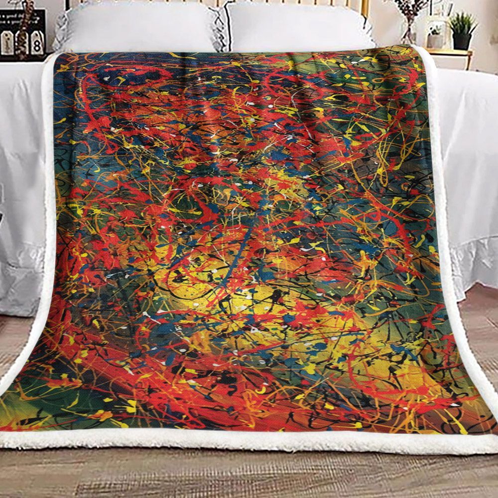 Hippie Water Color Sherpa Fleece Blanket