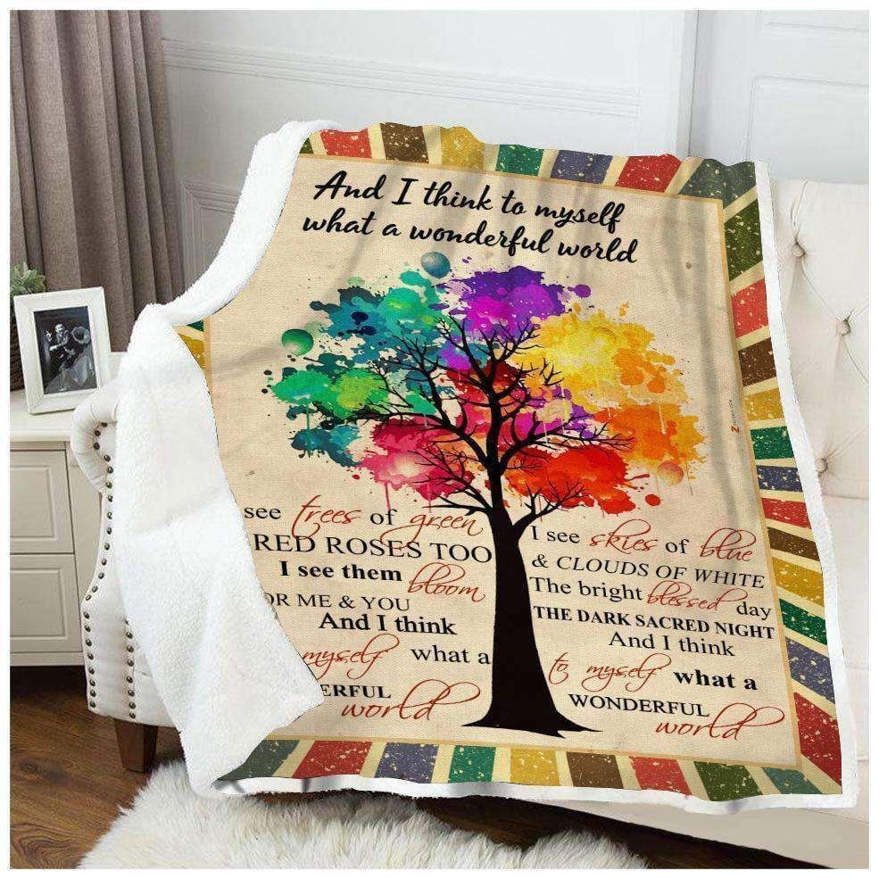 Hippie – What A Wonderful World Fleece Blanket
