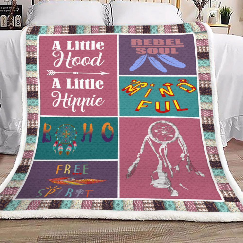 Hippie Sherpa Fleece Blanket