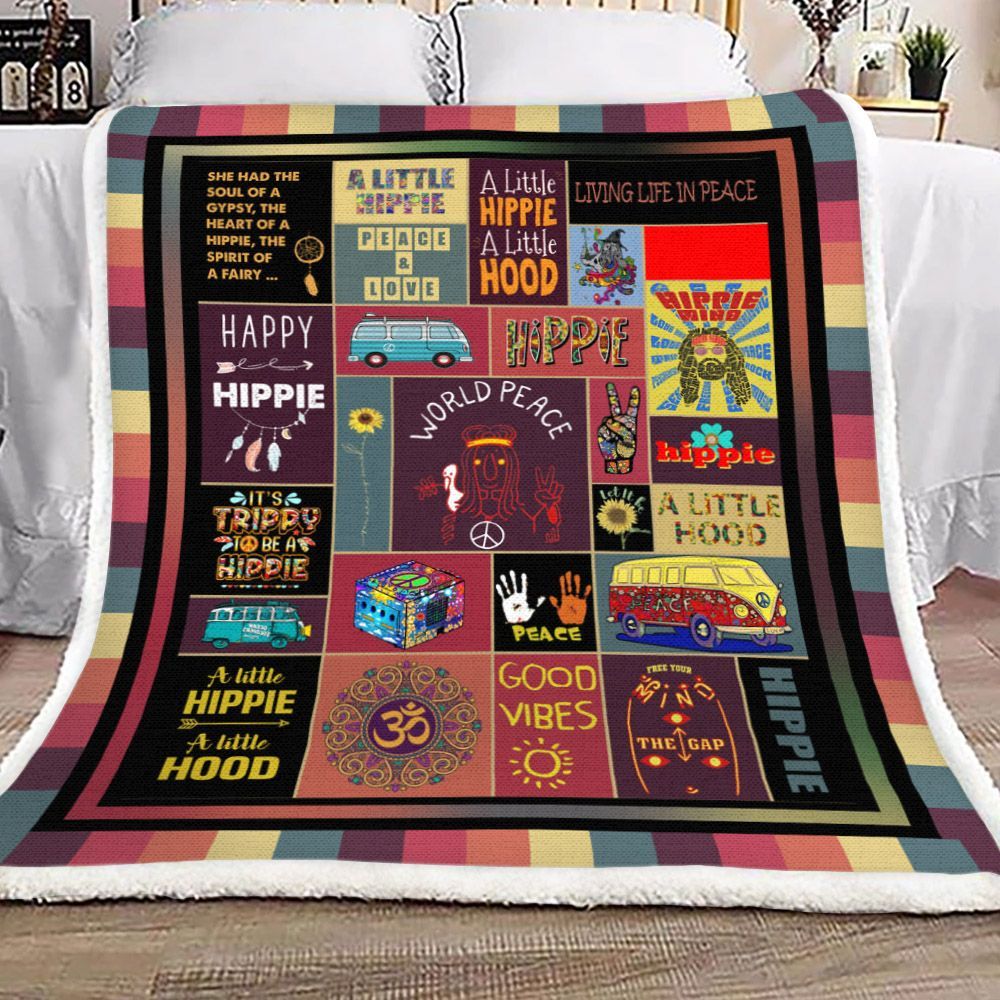 Hippie Sherpa Fleece Blanket