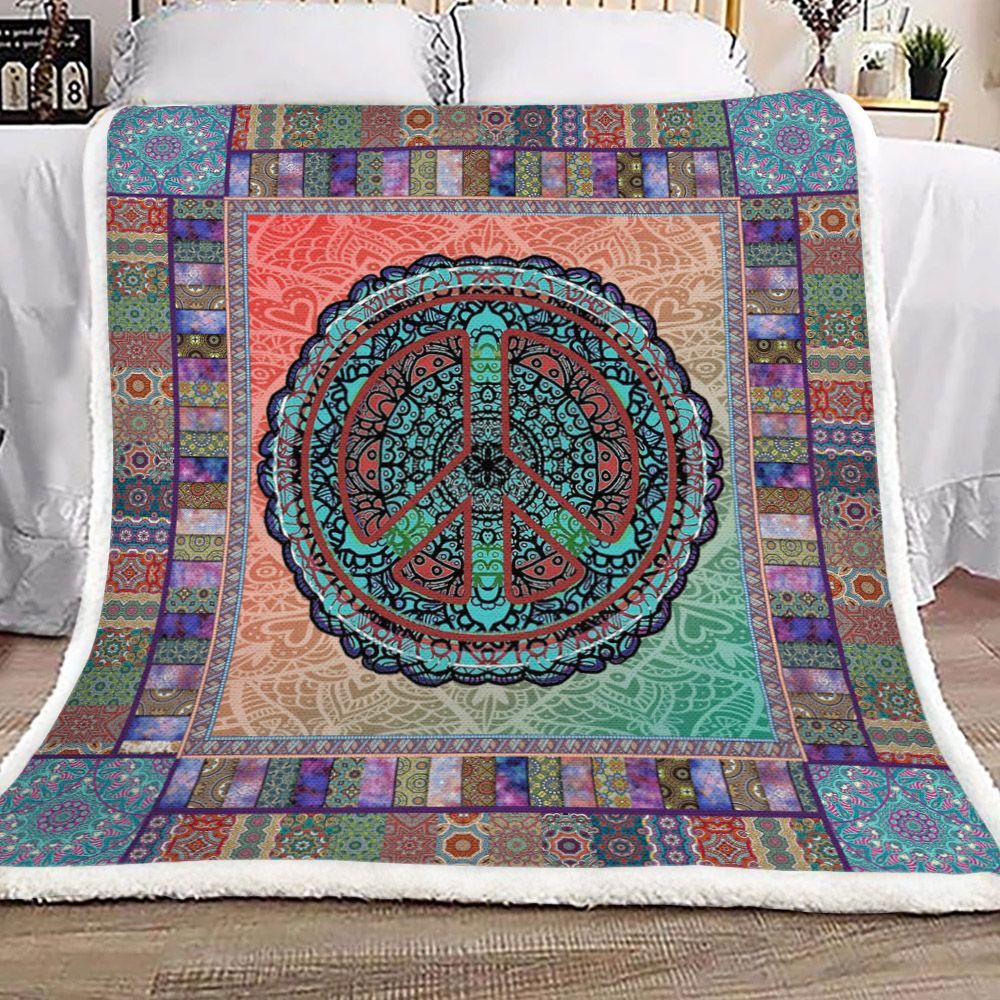 Hippie Sherpa Fleece Blanket