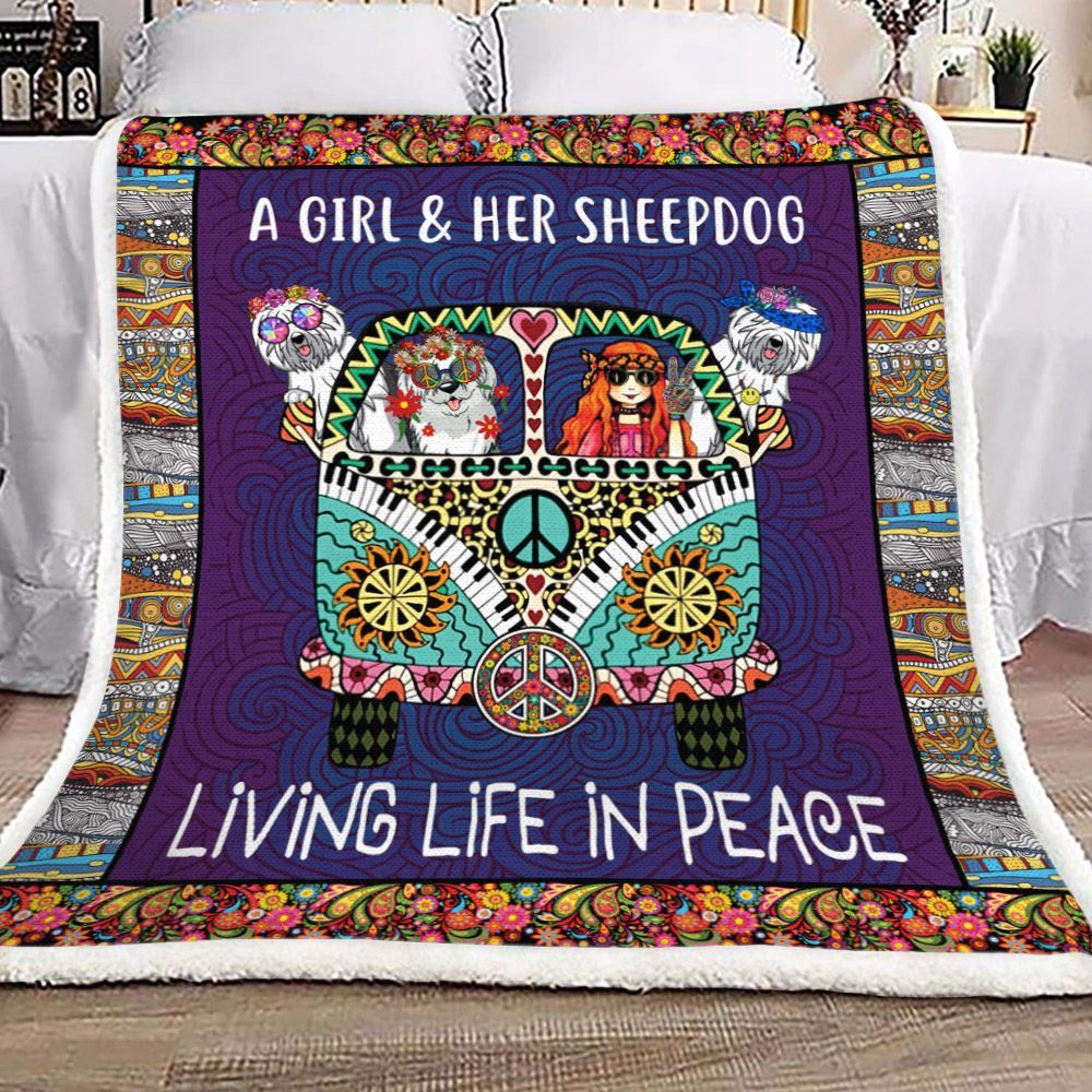 Hippie Sherpa Fleece Blanket
