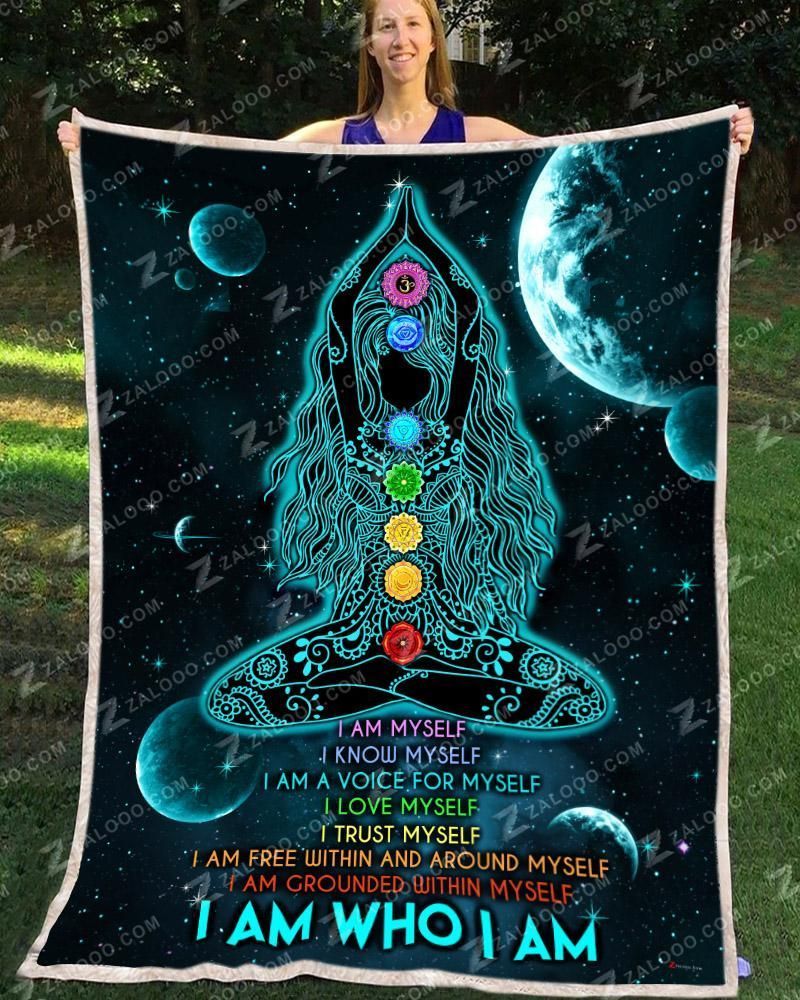 Hippie Yoga I Am Who I Am Sherpa Fleece Blanket
