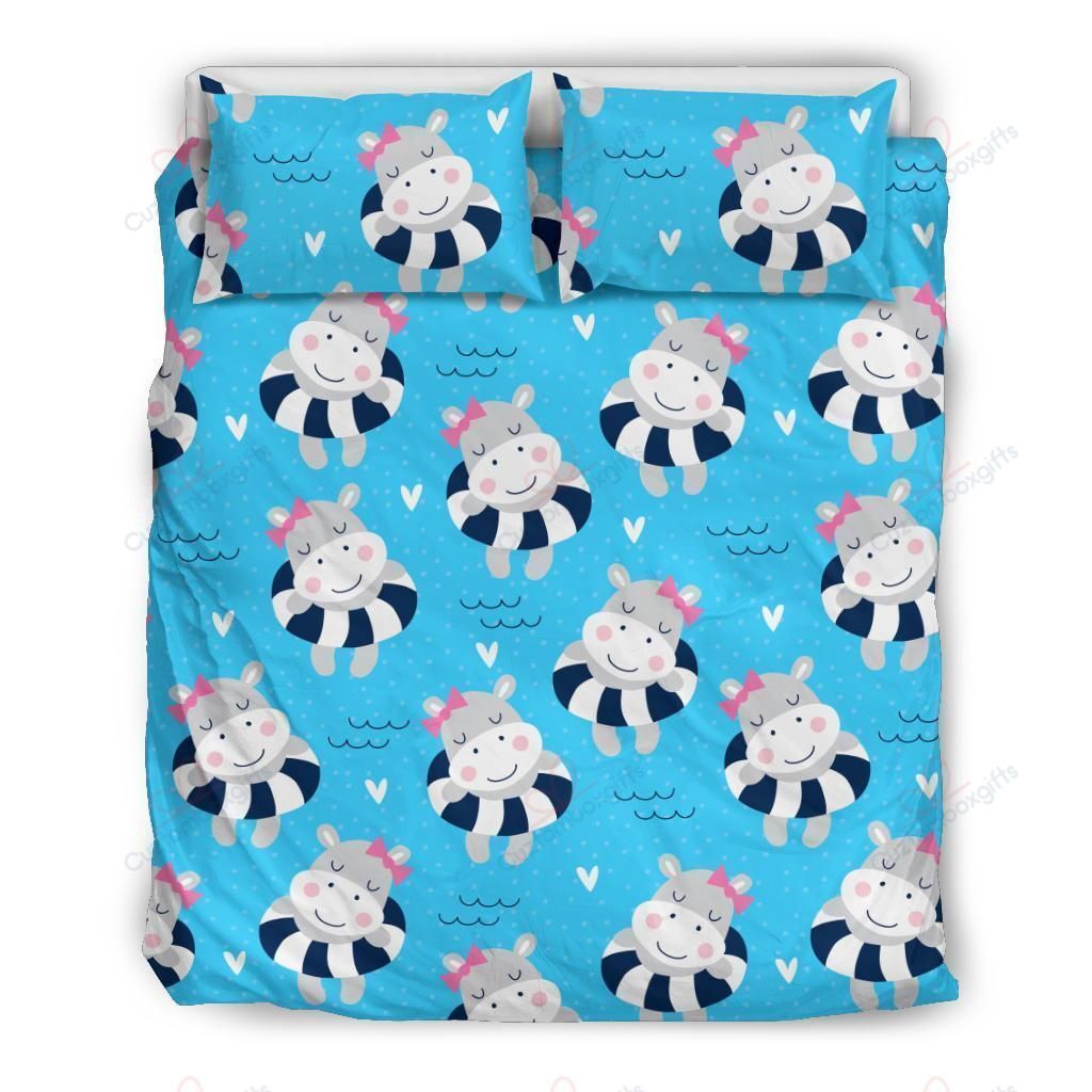 Hippo Cute Pattern Bedding Set