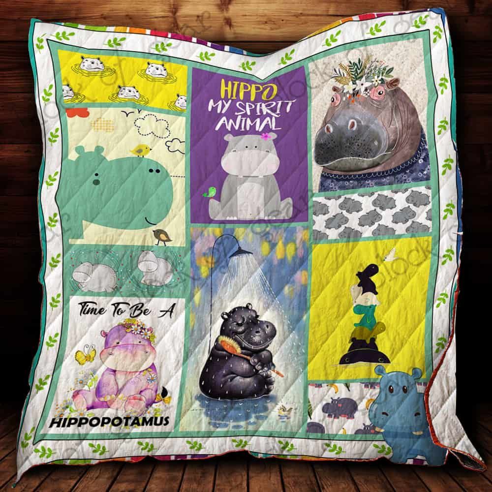 Hippo My Spirit Animal 1 GS-CL-LD2910 Quilt Blanket